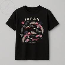 Cute And Delicate Japan Tokyo Geisha Landscape T-Shirt, Minimalist, Simple, Unisex, Men's And Women's, 100% Cotton, Premium Top Quality, Streetwear, New Release, Immediate Shipping, Various Colors!! - 72807-日本東京 - 查看 2