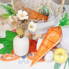 50/100 piezas Bolsas de regalo transparentes con forma de zanahoria y asas de cuerda retorcida, ambiente festivo, duraderas, adecuadas para huevos de Pascua - Multicolor - Ver 7