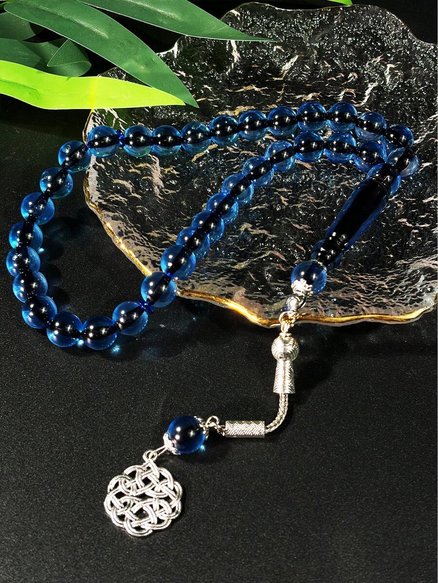 1 Stück limitierte Festival-Edition Rosenkranz mit 33 Perlen aus Harz, einfarbig hochglänzend, Festival-Übergangs-Dhikr-Perlen, zum Erinnern in der Hand gehalten - Verschiedenfarbig - Übersicht 1