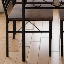 Juego de mesa de comedor para 4 personas, mesa de cocina pequeña y sillas para comedor, juego de mesa de comedor estilo granja moderna de 43'', comedor rectangular que ahorra espacio con tablero de madera - Nubes de fuego - Ver 8