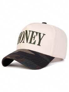 1pc Color Block Letter Embroidered Baseball Cap, Fashion Versatile Polyester Snapback Hat, Suitable For Daily Wear, Great Gift For Family, Friends, Boyfriend/Girlfriend, Suitable For Christmas, Mother's Day, Father's Day, Teacher's Day, Birthday - Multicolor - View 7