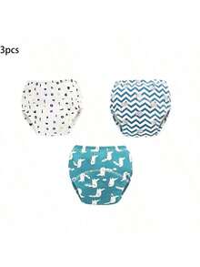 3pcs Baby Potty Training Pants, Toddler Reusable Toilet Training Underwear, Animal Print, Soft & Breathable, Washable Diaper Alternative, Perfect Gift For Baby