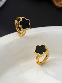 4对/套四叶草耳环，经典简约设计，百搭甜美精致，高品质通勤及日常配饰，红色新年版多巴胺耳环套装 - 彩色 - 查看 7