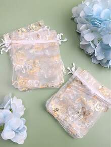 20/50/100PCS Organza Bag Butterfly Design Wedding Pouches Jewelry Packaging Bags - Multicolor - View 5