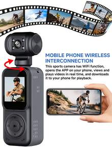 Compact & Convenient Ultra HD Camera, Outdoor Sports Riding DV Recorder, Screen Night Vision Camera With Anti-Shake Design, WiFi Connection, Quick Mobile Connectivity, Skiing/Riding/Climbing/Hiking/Running, One-Click Recording To Capture Wonderful Life - Multicolor - View 11