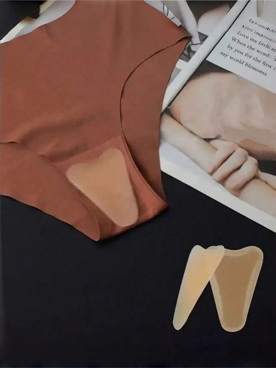 1pc Reusable Women Silicone Invisible Underwear Liner, Suitable For Swimwear, Lingerie, Leggings, Private Protection, Self-Adhesive - Multicolor - View 1