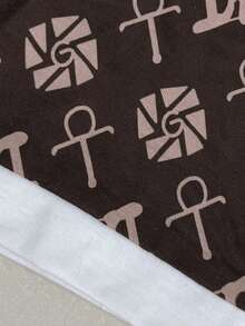 WAIT HIM Men's Casual All-Over Print Contrast Trim Short Sleeve Polo Shirt - Brown - View 9