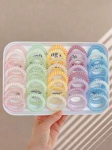 Set de 6 piezas, Cuerda de pelo elástica de espiral de colores cambiantes de verano para niñas, cuerda de pelo elástica de bola, banda de goma, accesorio para el cabello, empaque portátil de fácil almacenamiento, adecuado para todo tipo de peinados, divertido accesorio de cabello en espiral para el cabello diario, coletero, accesorios para el cabello, ligas para el cabello, cuerdas para el cabello, sujetadores de coleta, accesorios para la cabeza, gimnasio, deporte, atuendo para correr - Multicolor - Ver 14