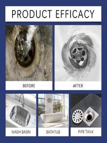 jakehoe Drain Cleaner - Convenient Household Drain Pipe Cleaner For Kitchen And Bathroom, Dissolves Various Debris, Leaves, And Grease - Powdery - View 6