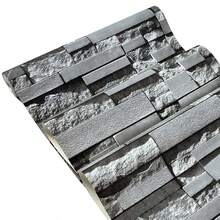 1卷可移除3D浮雕复古砖纹壁炉墙纸贴纸，自粘PVC材质，适用于家居装饰、办公室、客厅、餐厅、浴室、卧室、商业用途、家具翻新 - 灰色 - 查看 7