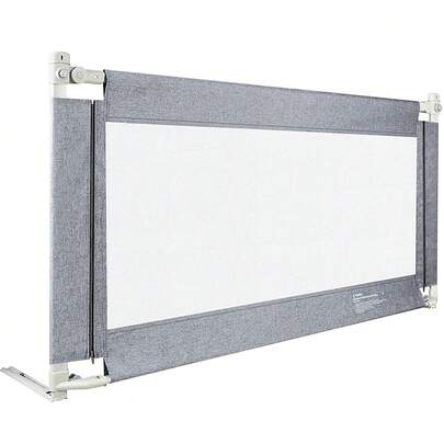 Sänggrind, 150/180/200 cm sänggrind, fallskydd, höjdjusterbar, grå