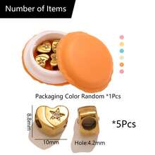 Exquisite Packaging 5pcs 304 Stainless Steel 18K Gold-Plated Heart-Shaped Pentagram Beads With Diamond Embedding DIY Charm Jewellery Making Accessories Women's Stainless Steel Jewellery Female Ornaments Beadwork Handcrafted Components - Bead - View 9