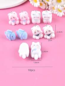 10件装企鹅树脂吊坠耳环项链配件DIY首饰配件 - 彩色 - 查看 5