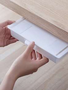 1 PC Under Desk Drawer Storage Under Desk Organizer Hidden Self-Adhesive Desks Drawers Slide-Out Stick On Desks Drawer Under Mount Drawers For Office/Classroom/Home - 白色 - 查看 3
