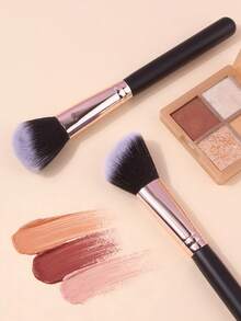 2/1pc Sickle Shaped Contour Brush, Angled Cheek Shadow Brush, Face Makeup Brush For Powder, Blush, Versatile Cosmetic Tool