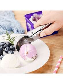 半支装冰淇淋勺，多功能冰淇淋水果勺，完美适用于舀取、挖取和盛放，适用于冰淇淋店、餐厅、家庭厨房、自助餐派对，厨房小工具 - 銀色 - 查看 6