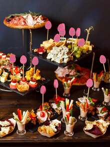 20-Piece/50-Piece Easter Toothpick Set Easter Egg Bunny Bamboo Picks Easter-Themed Design Ideal For Appetizers 4.7-Inch Natural Bamboo Cocktail Picks Perfect For Cakes, Desserts, Fruit, And Easter Party Decorations Birthday Party Decorations - Multicolor - View 3