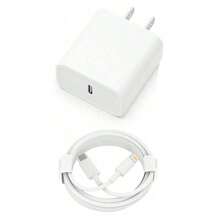 20W PD快充套装：20W快充适配器 + 100厘米高效数据传输快充线，兼容 14 Pro Max/14 Pro/14 Plus/14/13/12/11、iPad系列，高效快充墙式适配器 - 白色 - 查看 9