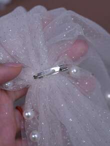 2pcs Sparkling Glitter Shawl, Women's Party Dress Arm Cover, Bridal Wedding Shawl, With Safety Pin & Beaded Short Sleeve - Shawl - View 8