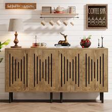 Tribesigns Set Of 2 Sideboard Buffet Cabinet With Storage, 59" Buffet Cabinet Sideboard Cabinet With Doors & Adjustable Shelves, Freestanding Accent Storage Cabinet For Living Room - Gỗ Burly - Xem 13