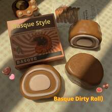 1件装 2026畅销款 超柔软天鹅绒巴斯克慢回弹减压挤压玩具，节日、生日完美礼物，趣味礼品 - 彩色 - 查看 2