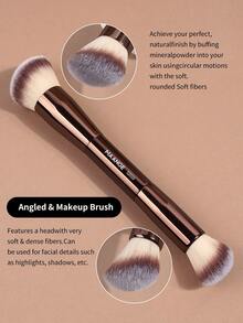 MAANGE 1/10件套专业铝管化妆刷套装，带纸质礼盒，双头粉底刷、腮红刷、散粉刷、眼影刷、睫毛刷、眉刷、唇刷、光晕刷、遮瑕刷，美妆刷套装，旅行化妆刷套装，女士/女孩礼物，赠品，专业化妆刷，全套化妆刷 - 咖啡棕 - 查看 7