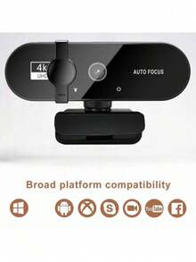 适用于电脑的 2K/4K 网络摄像头，1080P 高清，USB 接口，带麦克风，自动对焦，支持全高清 1080P 分辨率 - 彩色 - 查看 8