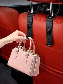 汽车座椅靠背挂钩 – 双合金挂钩，可挂包、水瓶和雨伞，承重25公斤，适用于标准头枕杆，可折叠隐藏式设计，适用于轿车和SUV - 收納掛鉤 - 查看 9