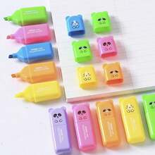3pcs/4pcs/6pcs Set Mini Highlighter Pens, Cute Bear & Cat Shaped Highlighters, Colorful Marker Pens, Suitable For Daily Drawing And Coloring - Multicolor - View 16