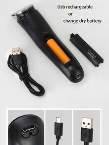 Kemei KM-1506 电动理发器剃须刀胡须剃刀面部脱毛器鼻毛耳毛修剪器三合一 USB 充电男士理发机，价格实惠，热销家用理发器，适合全家使用。 - 黑色 - 查看 12