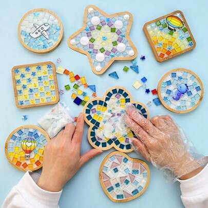 DIY Super Simple Mosaic Coasters/Heat Insulation Pads, Suitable For Study, Living Room, Dining Room, Also Can Be Used As Activity For Friends And Family Gatherings, Can Be Given As Gifts To Friends