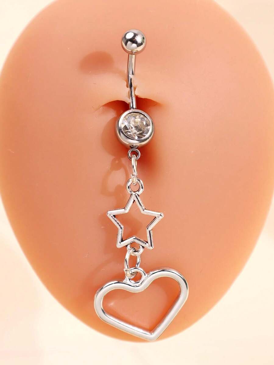 1件时尚简约可爱甜美星星爱心多层吊坠腰链，百搭日常佩戴女士身体饰品，夏季海滩度假 - 多色 - 查看 1