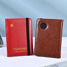 1 pieza Cartera de viaje de pasaporte de piel sintética | Portador de tarjetas multiusos con estampado de avión | Organizador de documentos unisex para hombres Cartera mini Cartera Monedero Cartera pequeña Cartera de tarjetas Regalos para hombres y mujeres Cartera de dinero Regalo del Día de la Madre Esencial de crucero Cosas lindas Clip de dinero - Multicolor - Ver 6