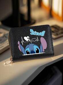 1pc Stitching Print Dual Zipper Wallet, Short Coin Purse With Card Slots, Large Capacity Credit Card Holder And Coin Pocket, Multiple Colors Available, Casual & Versatile, Suitable For Teenagers, Women, Students, Unisex, Essential For Travel And Back To School, Travel Accessory - Multicolor - View 11