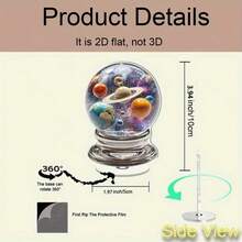 2D Flat Printed Rotating Ball Decor - 360° Rotating Space Ball With Solar System, No Power Needed, Indoor/Outdoor Decor, Suitable For Home, Office, Classroom - Perfect Holiday, Birthday Gift - Modern Astronomy Decor, Solar System Ball, Solar Display Stand, Large Rotating Earth Ball, Rotating World, Large Rotating Earth Ball, Spanish, Apartment Decor, Home Decor - Multicolor - View 4