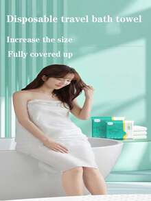 5pcs/Pack Luxury Disposable Thick Towels, 70gsm Soft Non-Woven Fabric, Individually Packaged, 50x100cm, Suitable For Travel, Gym And Outdoor Use - White - View 4