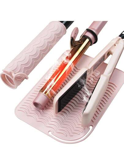 Heysam värmetålig silikonmatta och värmestylingverktyg resematta för locktänger, hårplattänger, plattång, professionell värmetålig/halkfri matta för bänkskiva