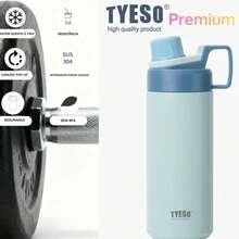 TYESO 900ML (30OZ) Vacuum Insulated Water Bottle With Carrying Handle, Iridescent Colors. Stainless Steel Coffee Cup With Straw, Thermal Bottle, Thermal Cup, 100% Leak-Proof, Keeps Temperature For 24 Hours For Hot/Cold Drinks Or 10 Hours For Hot Drinks. Suitable For Water, Iced Tea, Coffee, Smoothies And Other Beverages. An Ideal Choice For Festive Or Birthday Gifts. - Màu xanh da trời - Xem 15