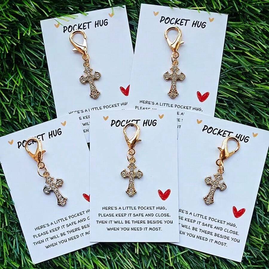 Bộ 5 móc khóa hình thánh giá trang nhã, với thiết kế hình thánh giá ngộ nghĩnh. Thích hợp cho lễ rửa tội, đám cưới, lễ rước lễ, tiệc cô dâu, quà lưu niệm, quà sinh nhật, quà tặng sự kiện tôn giáo, sử dụng hàng ngày, lễ Phục sinh, quà tặng ngày lễ và kỷ niệm. - Nhiều màu - Xem 1