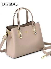 Ladies Multicolor Fashion Joker Beautiful Luxury Small Letters Large Capacity Portable Diagonal Cross-Body Handbag - 卡其色 - 查看 1