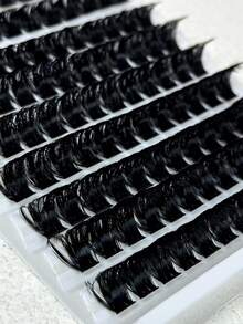 10 Trays/120pcs Densely Packed Eyelash Clusters, 160D Lash Box Capacity, Curled Cluster Lashes For Extension, Dramatic Lashes, 10-18mm Dense Lash Clusters, Suitable For Beginners, Creates Full, Curled, Alluring Lashes - Black - View 6