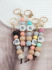 1个马卡龙撞色咖啡杯钥匙扣吊坠，咖啡杯串珠元素，实用小礼物，适合送给老师 - 彩色 - 查看 10