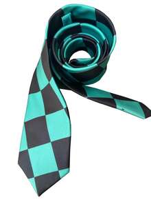 两件套时尚动漫角色扮演领带套装 - 绿色领带和黄色领带，经典角色扮演服装配饰及日常穿着 - 彩色 - 查看 3