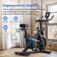 MERACH Exercise Bike With LED Display, Stationary Bike With Exclusive App For Customized Exercise Plans, Quiet Indoor Cycling Bike Exercise Equipment For Home Gym Use, 300lbs Weight Capacity - Magnetic-black - View 3