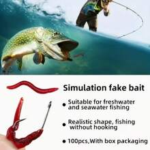 30pcs High Quality Realistic Red Earthworm Fishing Bait, Worm Soft Bait, Red Worm & Maggot Bionic Worm Design - Scented Lure Suitable For Freshwater And Saltwater Fishing, Durable Thermoplastic Rubber Material, Natural Appearance, High-Quality Bait - Multicolor - View 5