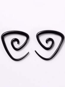 Acrylic Black Ear Spiral Expander Ear Plugs Triangle Spiral Ear Piercing Stretcher Body Jewelry 1.6mm-10mm - Black - View 13