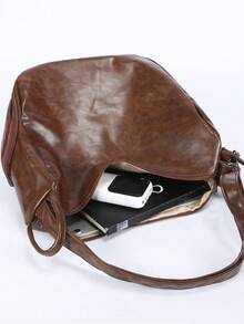 Men's Retro Large Capacity Backpack/Shoulder Bag/Crossbody Bag, Multi-Functional Design Suitable For Commuting, Travel, Shopping, Party, Gift For Boyfriend, Fashionable And Versatile - Brown - View 9