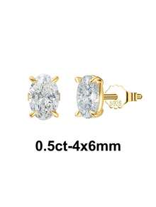 1 PC 925 Sterling Silver Stud Earrings Shining Oval Cut 8A Zirconia Stone Elegant Brilliant Jewelry For Teenager Girl - LZE03 - View 12