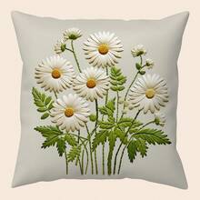 1 chiếc vỏ gối trang trí họa tiết hoa xanh cổ điển - Thiết kế in một mặt giả thêu tinh tế, nhiều kích cỡ, vỏ gối trang trí nhà cửa, ghế sofa, hiên nhà, phòng ngủ và phòng khách (không bao gồm ruột gối), vỏ gối ngoài trời, chất liệu dệt trang trí nhà cửa thanh lịch, vỏ gối trang trí - không thêu - Nhiều màu - Xem 13