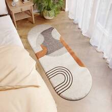 1 件装现代简约抽象床边地毯，柔软舒适，时尚几何线条设计，适用于卧室或客厅，可水洗，也可作走廊地毯、舒适休闲垫、装饰性地板覆盖物、客厅地毯、家居装饰地毯、节日装饰地毯 - 彩色 - 查看 3